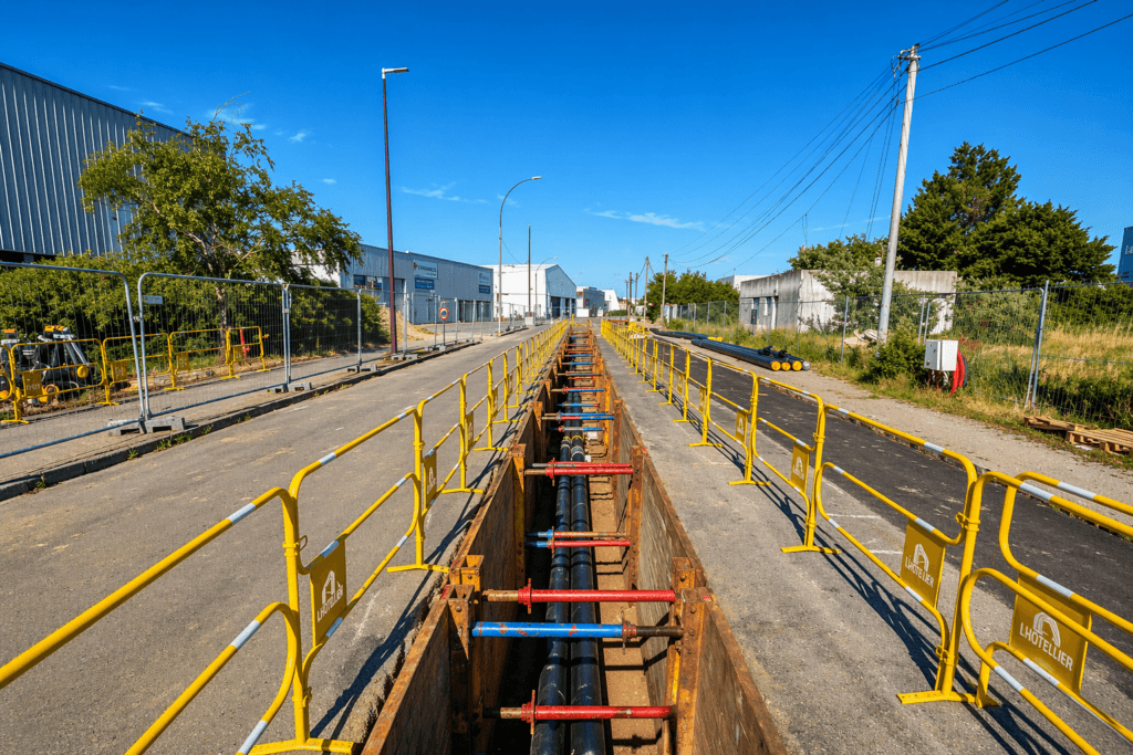 Tuyauterie industrielle en milieu urbain